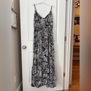 Floral Black and White Maxi Dress